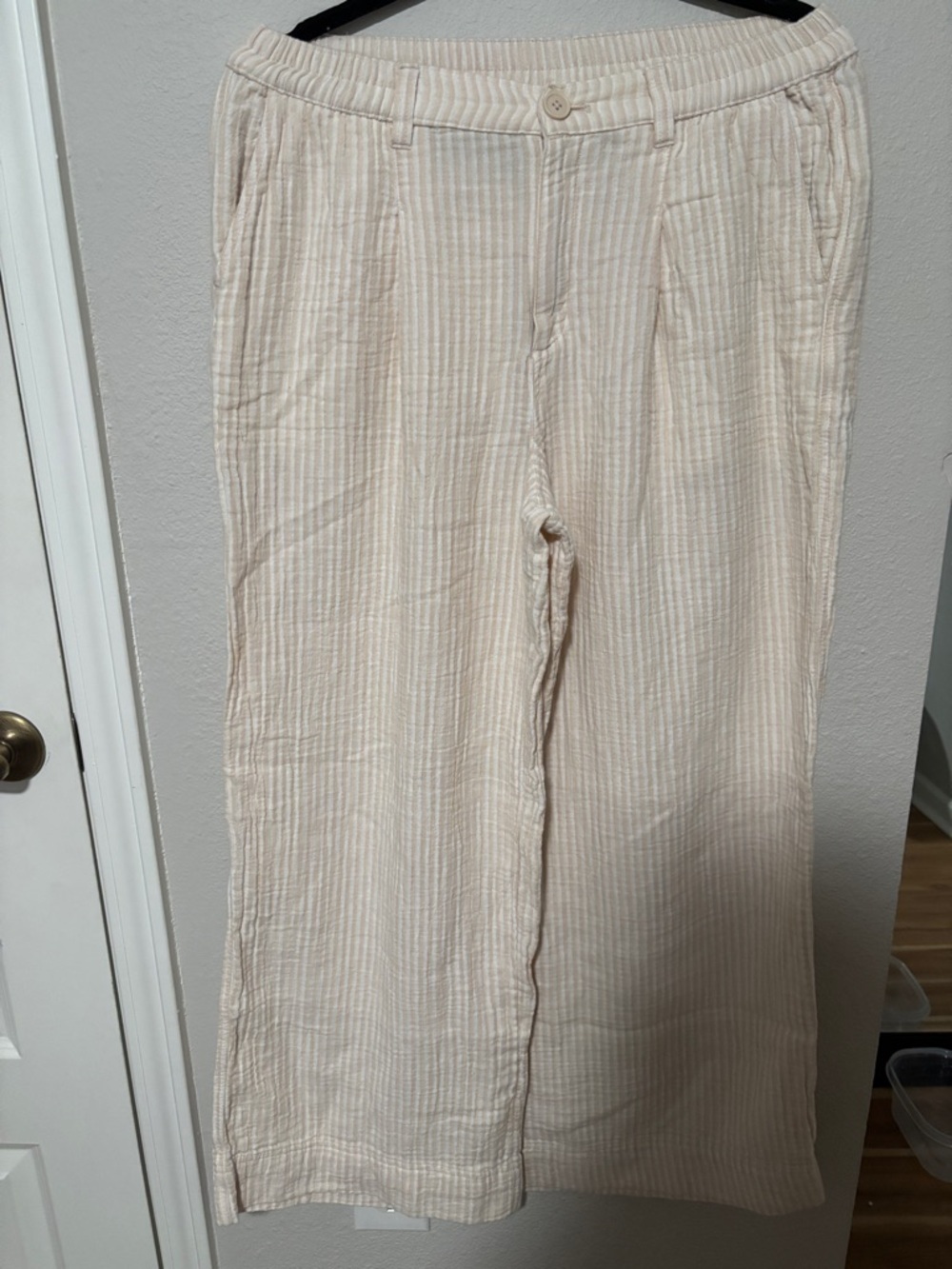 Aerie Daybreak Cream/Tan Wide Leg Pants Size Medium - Picture 4 of 7